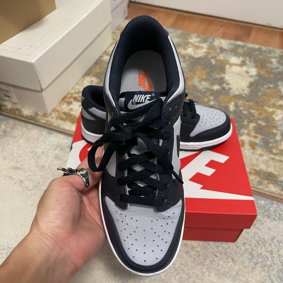 Youth Sz 7Y (Euro Sz 40) Nike Dunk Low Georgetown Shoes Wolf Grey/Dark Obsidian - Picture 12 of 16